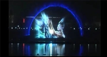 Kreativer Digital-Laser-Wasser-Schirm-Vorhang im Freien, Laser-Wasser-Brunnen-Film fournisseur