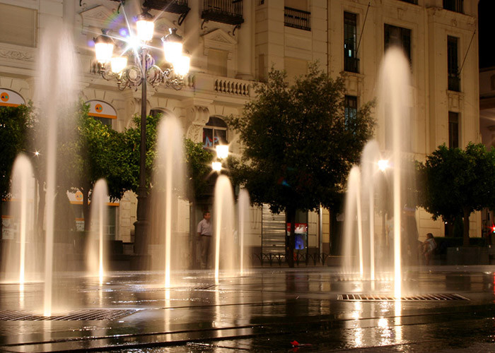 Große trockene Erdgeschoss-Wasser-Brunnen im Freien mit kundengebundenem Musik-Tanzen fournisseur