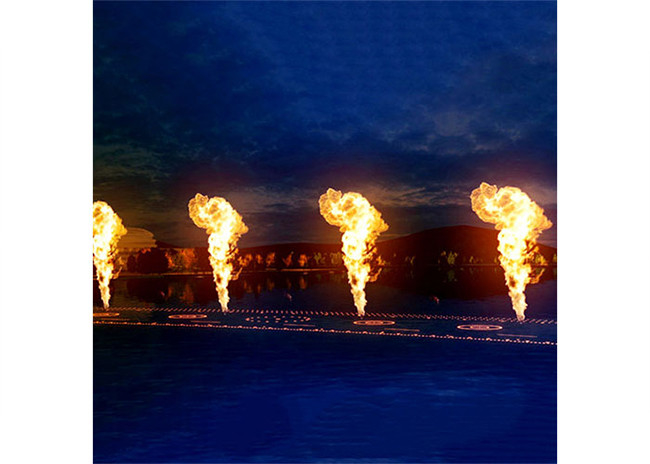 Zeitgenössischer musikalischer Brunnen im Freien mit fantastischem Feuerwerks-Bild fournisseur